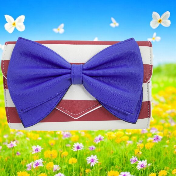 Retro Pin-Up Striped Clutch Purse – 60s Mod Vintage Convertible Crossbody Bag - Picture 1 of 16